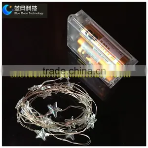 2016 Decoration Led Copper Wire Silver Wire Star Light String 3AA Batteris Operated PVC Box Packaging thumbnail-4