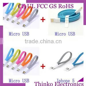 Colorful Flat Data Cable for All Kinds of Android Smart Phones thumbnail-1