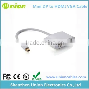 Mini Display Port DP to HDMI + VGA Adapter Cable for Apple MacBook Surface Pro thumbnail-1