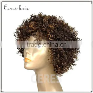 Afro Kinky Human Hair Wig Kinky Curly Short Human Hair Wig for Black Women thumbnail-4