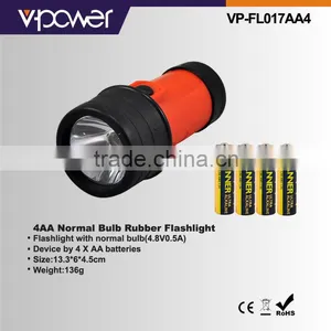 4AA Normal Bulb Rubber Flashlight thumbnail-1