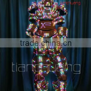 Stilt Walker Performer on Jumping Stilts With LED Costume, LED Stilt Costume thumbnail-6