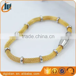 Stainless Steel Mesh Chain Bracelets,Gold Plated Mesh Magnetic Bracelets thumbnail-5