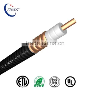 50ohm Corrugated RF Coaxial1-1/4" Wire Feeder Cable With Fire Retardant Jacket thumbnail-1