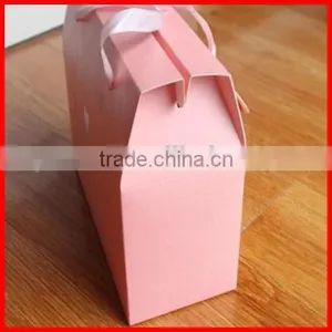Elaborate Solid Pink Custom Logo Paperboard Gift Packaging Box With Ribborn Wholesale thumbnail-3