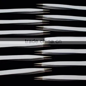 White Volume Lash Tweezers / White Eyelash Extension Tweezers thumbnail-1