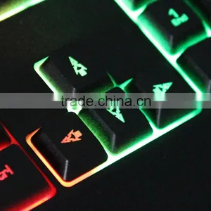 Cheaper Black Waterproof Keyboard for Gaming With Rainbow Backlit thumbnail-2