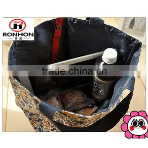 Floral Printing Canvas Women Tote Bag Portable Shopping Bag thumbnail-6