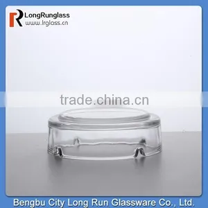 LongRun Wholesale 4'' Plain Design Round Glass Ashtray in Clear thumbnail-2