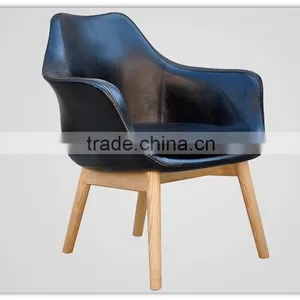 Black Leather Wooden Dining Room Chairs thumbnail-1