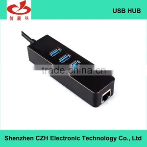 5 Gbps High Speed Usb 3.0 3 Por Hub With 1 Rj45 Gigabit Ethernet Lan Adapter thumbnail-2