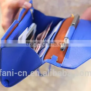 Wholesale Multifunction Cheap PU Leather Clutch Purse With Pen Holder Design for Woman thumbnail-3