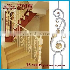 Ornamental Iron Work Handrails /High Quality Wrought Iron Stair Railing Design thumbnail-4