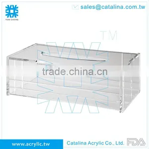 Line Design Acrylic Clear Tissue Box thumbnail-1