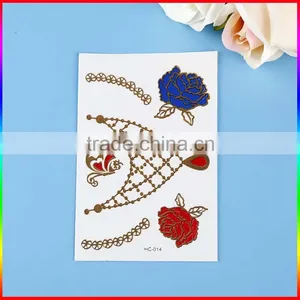 Sexy Body Art Metal Gold Tattoos Custom Flash Metallic Temporary Tattoo thumbnail-3