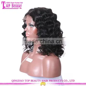 Most Popular Short Brazilian Hair Wigs 14" 150% Density Curly Wave Human Hair Short Bob Lace Front Wig thumbnail-4
