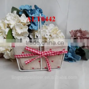 White Color Wire Basket Fot Sundries Storage With Remove Handles thumbnail-1