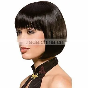 Black Hair Wigs - Synthetic 1b# Black Hair Bob thumbnail-1