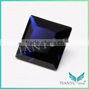 High Temperature Resistant 10x10mm Deep Blue Copper Color 114# Square Step Cut Synthetic Gemstone Spinel thumbnail-2