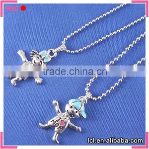 2 Doll Pendant Necklace, Couple Best Friend Necklaces With Leather Chain thumbnail-1
