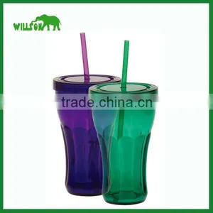 16OZ/20OZ Double Wall Reusable Plastic Tumbler With Straw thumbnail-1