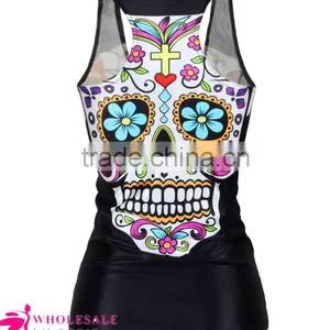 Black Scary Ladies Skull Snake 3D Printed Tank Top BX121 Tank Top Women thumbnail-4
