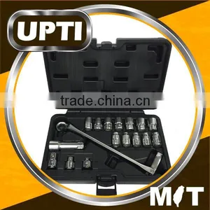 Taiwan Made High Quality New 17pcs Flexible Ratchet off Beam 75 Degree Box End GO-Through Wrench Socket Set thumbnail-1