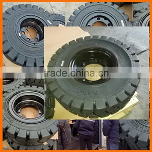High Quality Solid Industrial Forklift 6.50-10 Tire and Wheel thumbnail-1