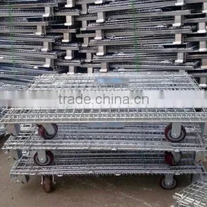 Stacking Warehouse Metal Storage Cages With Wheels thumbnail-1