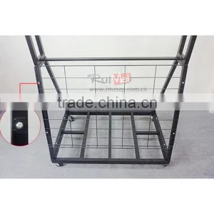 Floor-standing Customized Movable Metal Carpet Display Rack thumbnail-3