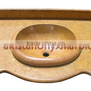 Natural Marble Stone/ Black and Gold Marble Vanity Tops, Michelangelo thumbnail-2