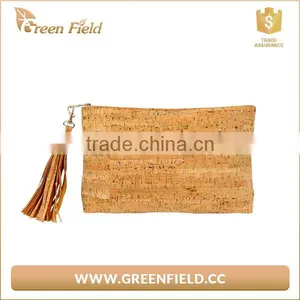 Women Cork Handbag Evening Party Bag Ladies Naturel Fabric Clutch Bag thumbnail-1