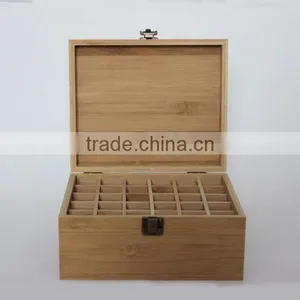 New Design Bamoo Gift Box ,essential Oil Storage Box Fits 30 Bottles thumbnail-5