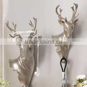 Hand Carved Clothes Hook Resin Deer Bag Holder Hook thumbnail-3
