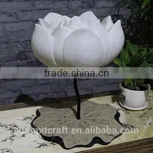 Resin Decorative Purity White Lotus Flower Table Desk Lamp thumbnail-2