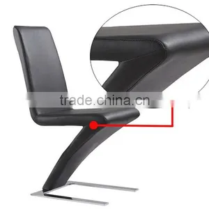 Modern Z Shape Leather Cover Dining Chair thumbnail-4