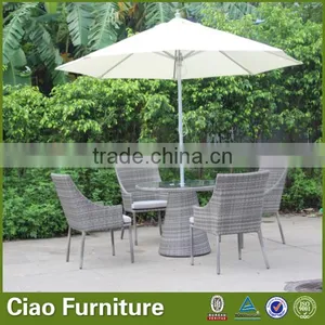 Rattan Outdoor Furniture Grey Rattan Cafe Round Table and Chair thumbnail-1