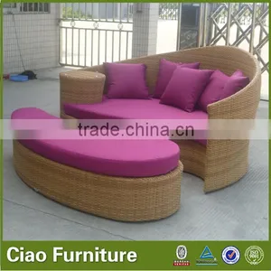 Bali Outdoor Sun Bed Rattan Round Sunbed Wicker Furniture thumbnail-6