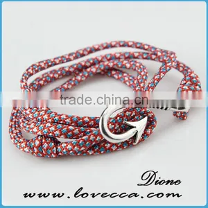 Green Color Nylon Rope Anchor Nautical Rope Bracelet thumbnail-2