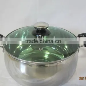 Stainless Steel Sauce Pot With Glass Lid thumbnail-1