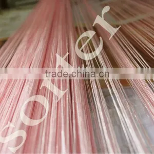 Bespoke Pink String Curtain With Clear Crystal Beads thumbnail-1