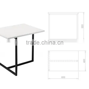 Euro Style White Highlight Lacquer Square Side Table, Coffee Table thumbnail-2