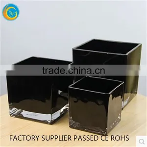 Square Decorative Glass Vases Empty Candle Jars for Homedecoration thumbnail-1