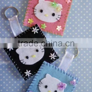 Hot 2017 Best Selling New Product Decorative Custom Handmade Fabric Supplier Felt Keychain Manufacturers in China thumbnail-1