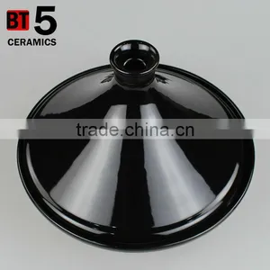10" Black Color Custom Large Ceramic Tagine thumbnail-4