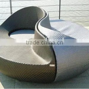 Outdoor Garden Rattan Sofa Daybed Rattan Sofa Outdoor Semi Circle Furniture AY1097 thumbnail-1