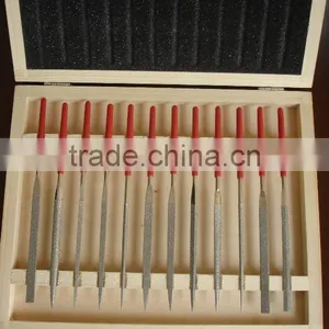 Electroplated Diamond Needle File 12pcs Different Shape Packaged With Wooden Box thumbnail-1
