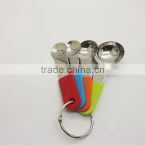 Stainless Steel Measuring Spoon Set Covered Silicone Handle thumbnail-3
