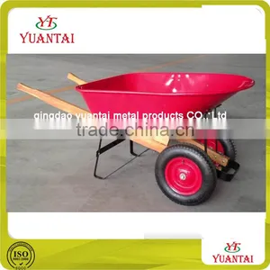120L Wood Handle 2 Wheels Wheel Barrows thumbnail-1