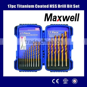 17pc Titanium Coated HSS Drill Set thumbnail-1